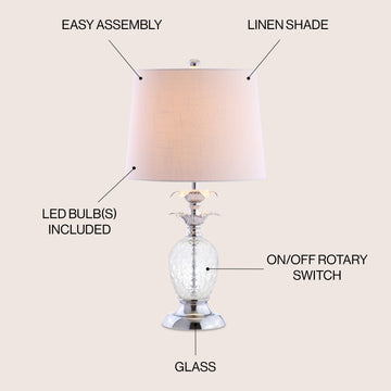Jane 24" Glass LED Table Lamp - JONATHAN Y